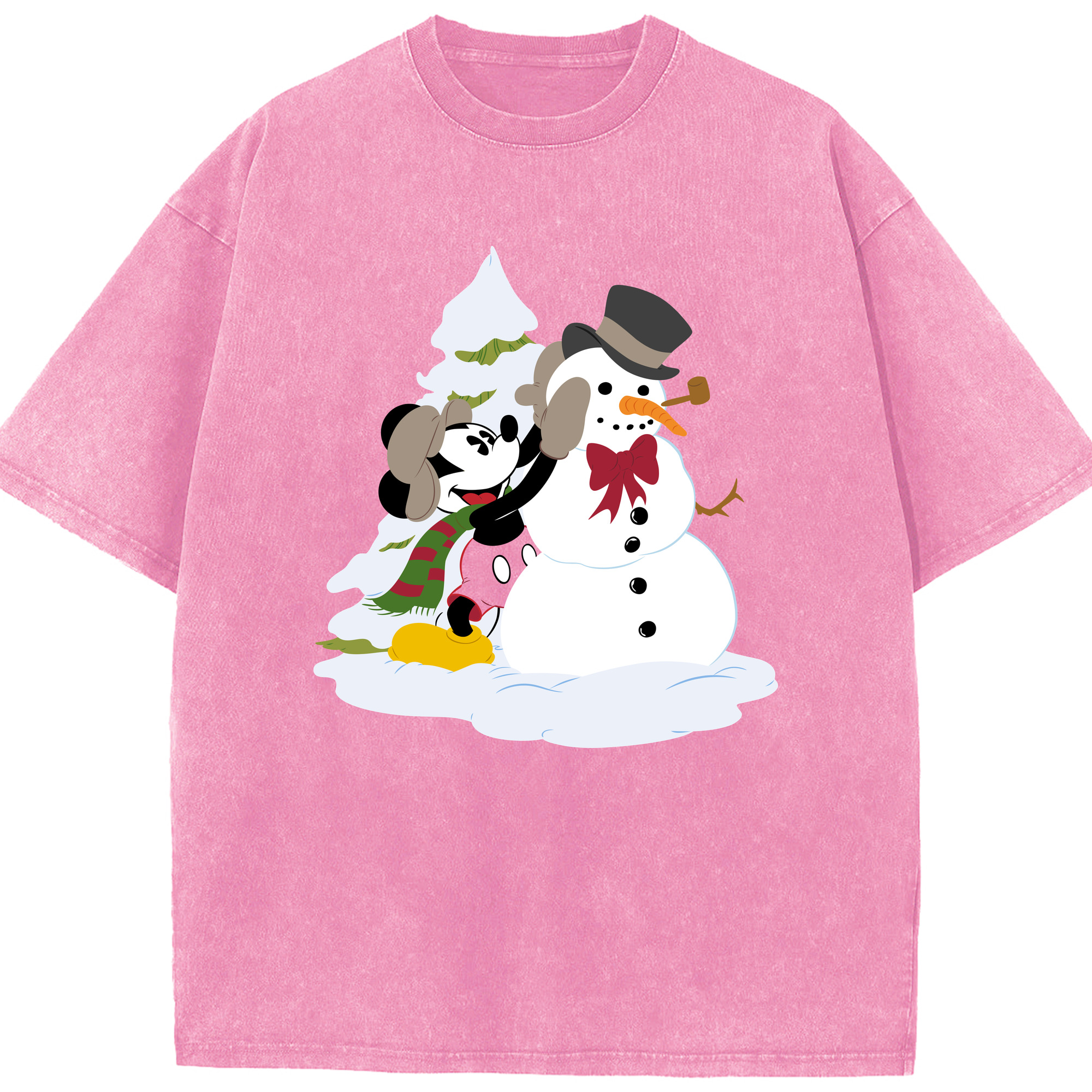 （画像用） ミッキーマウス Mickey Mouse 綿100% ヴィンテージ風 半袖Tシャツ（フロントプリント）